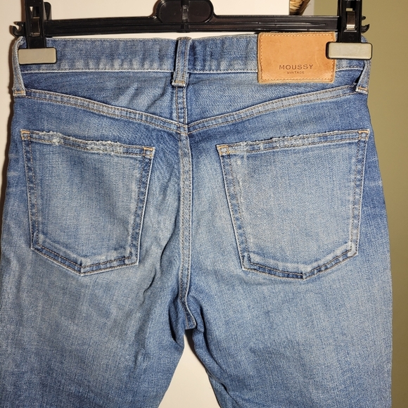 ❤️ 3 For $35 Moussy mid rise straight leg skinny ankle jeans distressed 24 25 - Picture 6 of 12